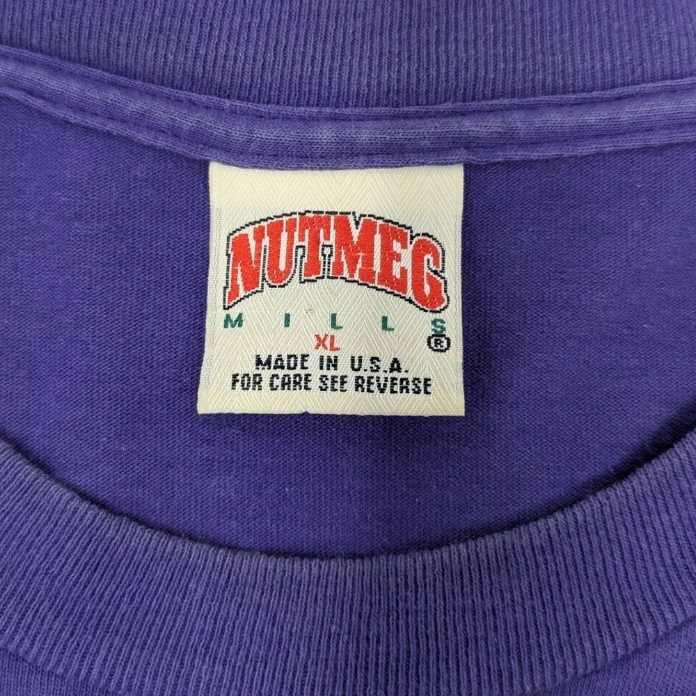 Vintage Minnesota Vikings Nutmeg Mills Throwbacks NFL T Shirt XL Purple Made USA - Picture 4 of 9